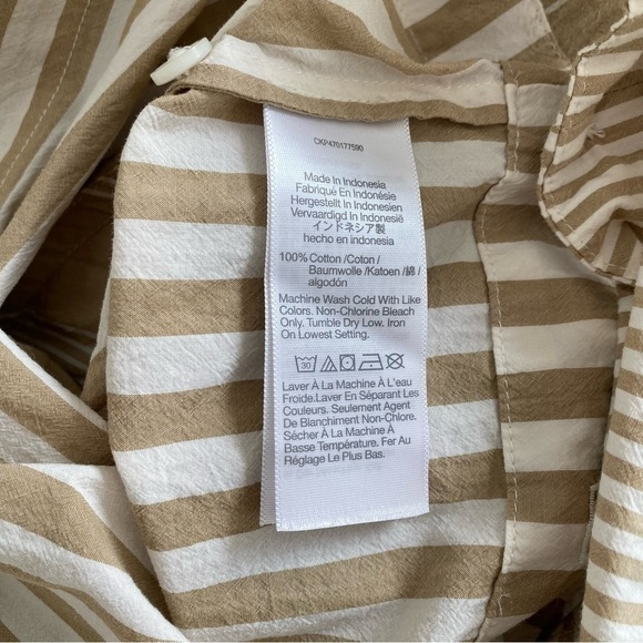 Madewell Modular Oversized Button-Up Shirt in Mixed Stripe Women's Size XL - Picture 9 of 10